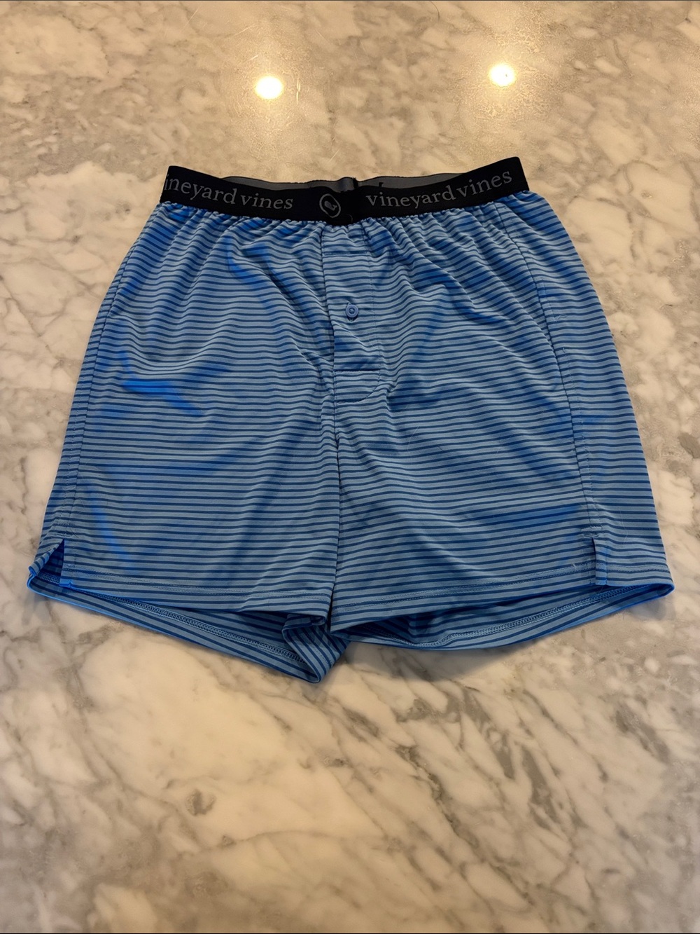 Vineyard Vines Light Blue and Navy Striped Boxers